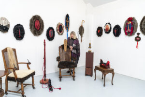Mona Ryder in her studio surrounded by various works, 2022. Courtesy of the artist. Photography by Louis Lim.